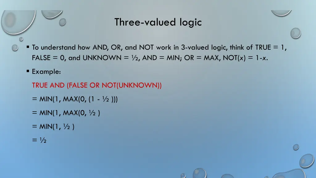 three valued logic