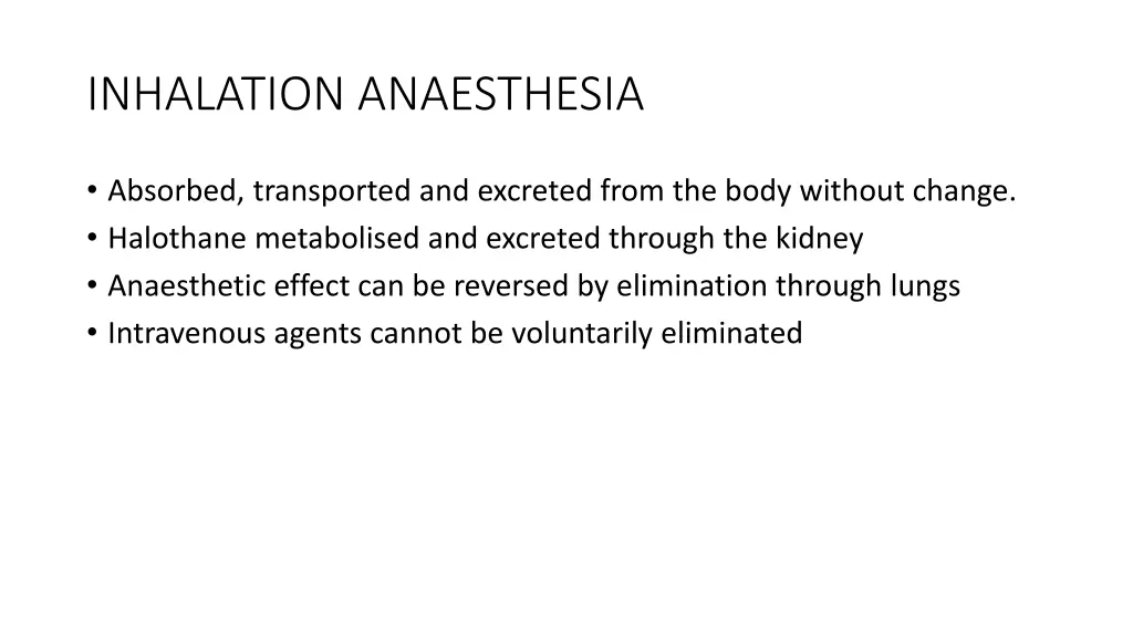 inhalation anaesthesia