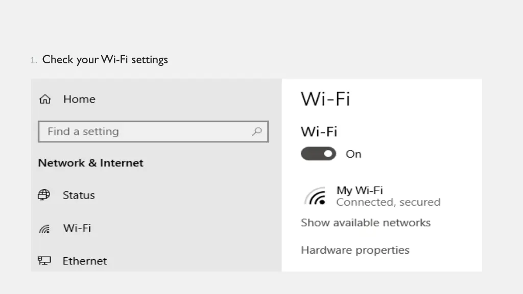 1 check your wi fi settings