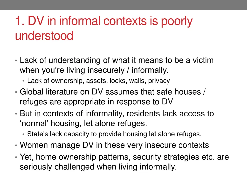 1 dv in informal contexts is poorly understood