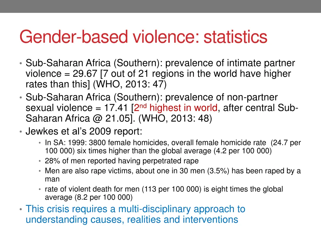 gender based violence statistics