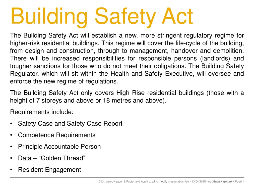 building safety act the building safety act will