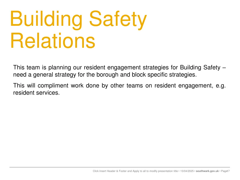 building safety relations