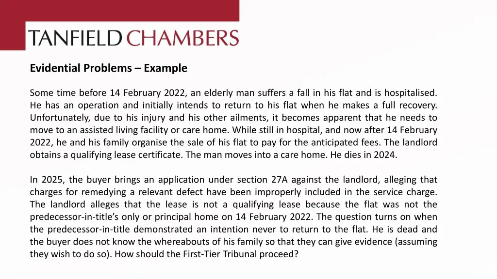 evidential problems example