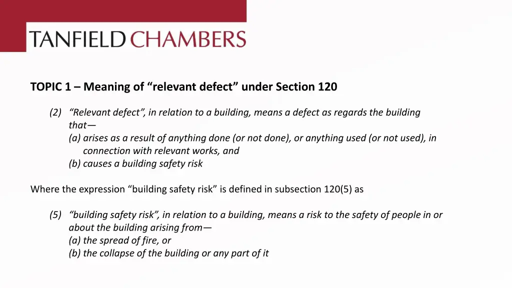 topic 1 meaning of relevant defect under section