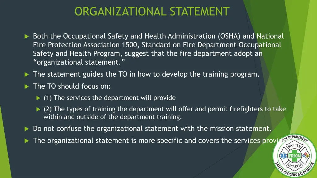 organizational statement