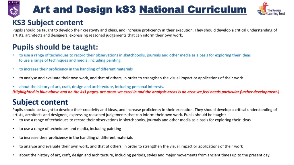 art and design ks3 art and design ks3 national