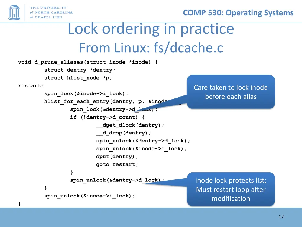 comp 530 operating systems 16