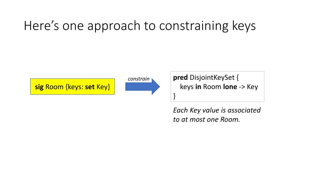 here s one approach to constraining keys