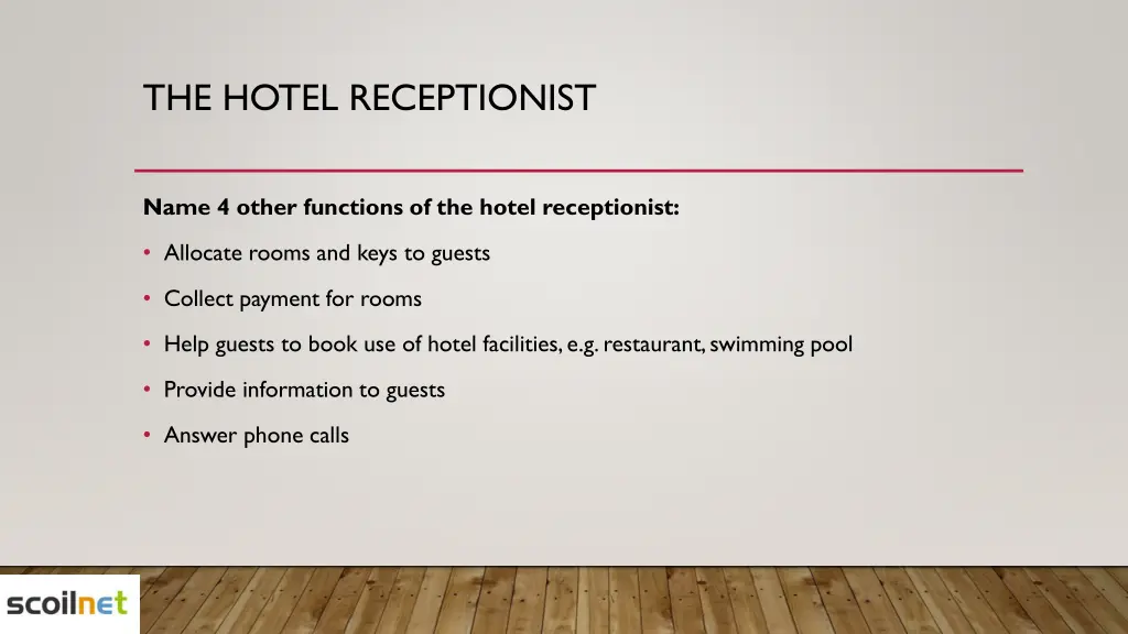 the hotel receptionist 2