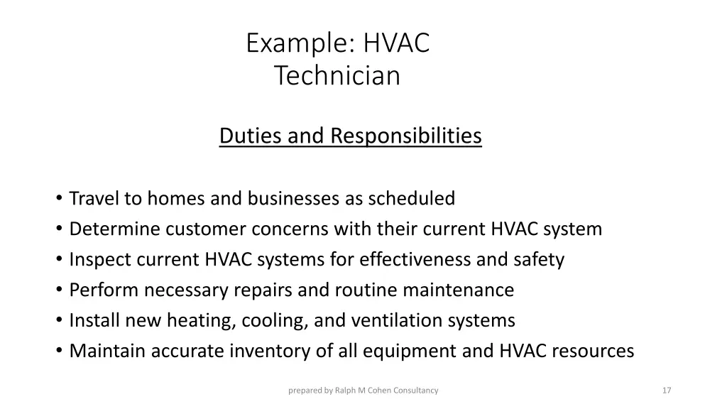 example hvac technician