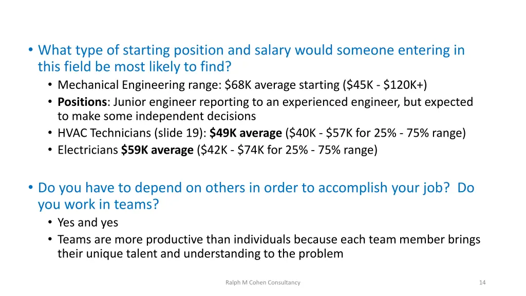 what type of starting position and salary would