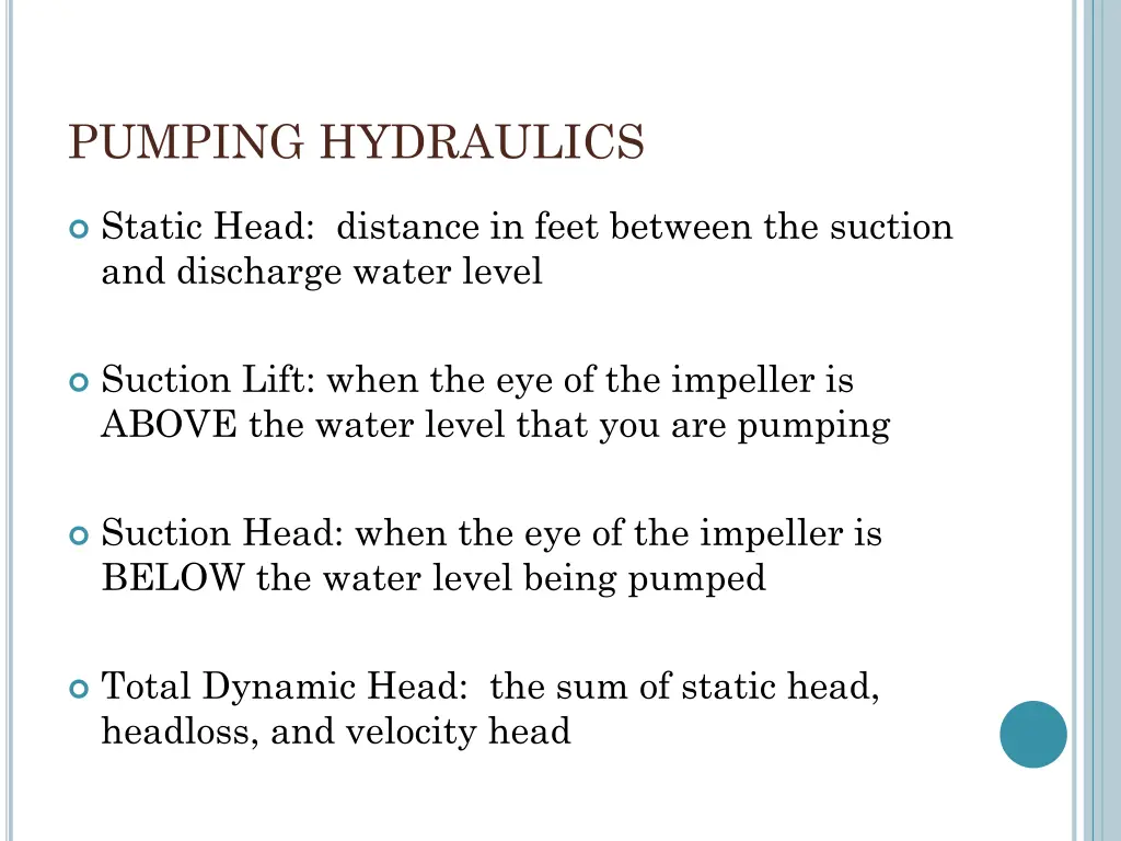 pumping hydraulics