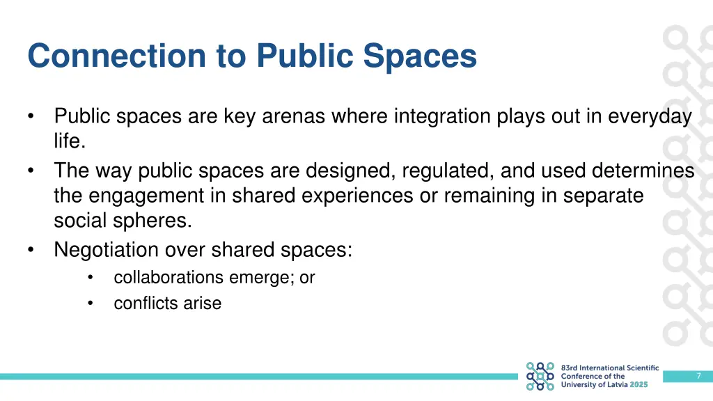 connection to public spaces