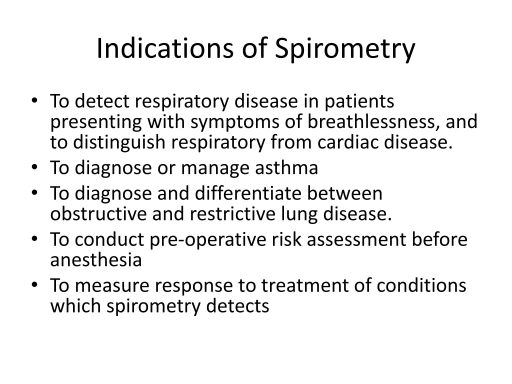 indications of spirometry 1