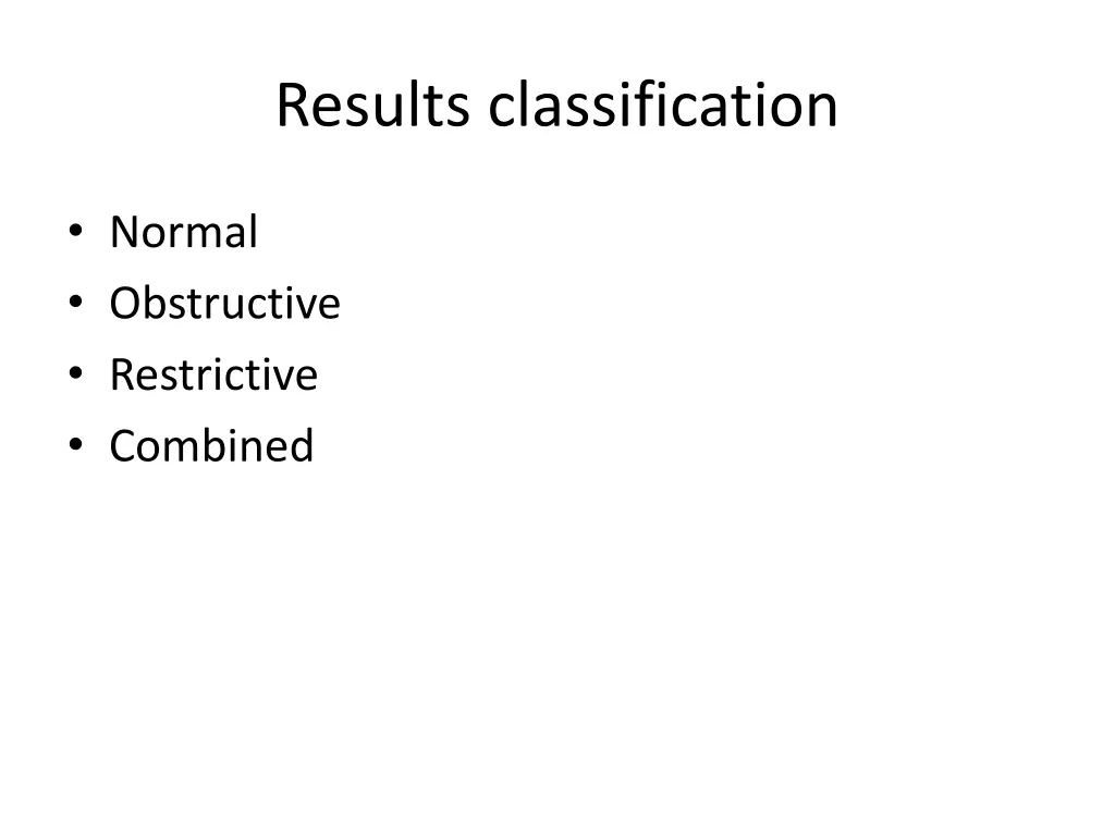 results classification