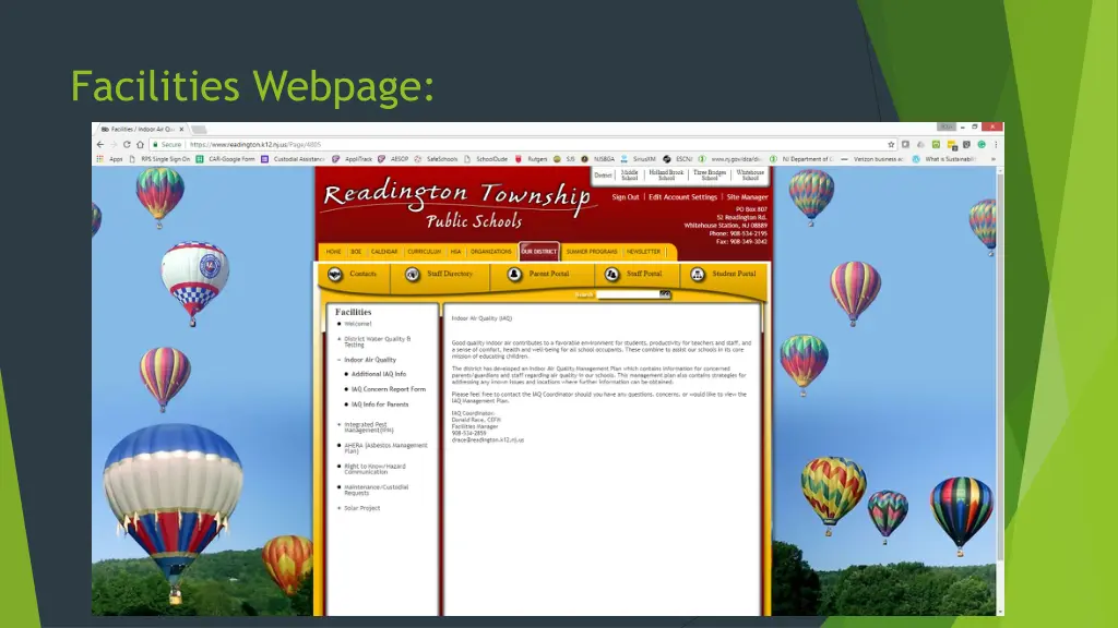 facilities webpage