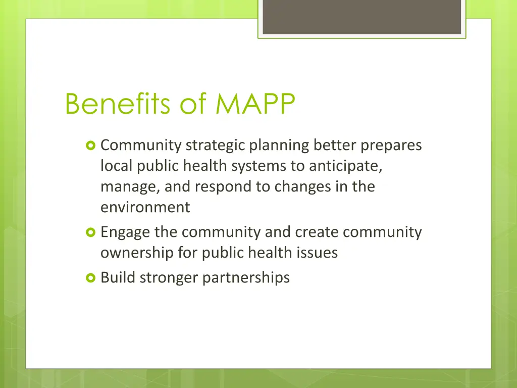 benefits of mapp 1