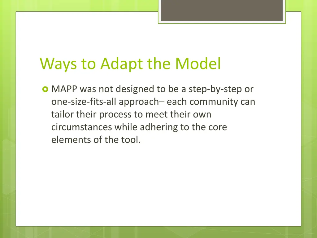 ways to adapt the model
