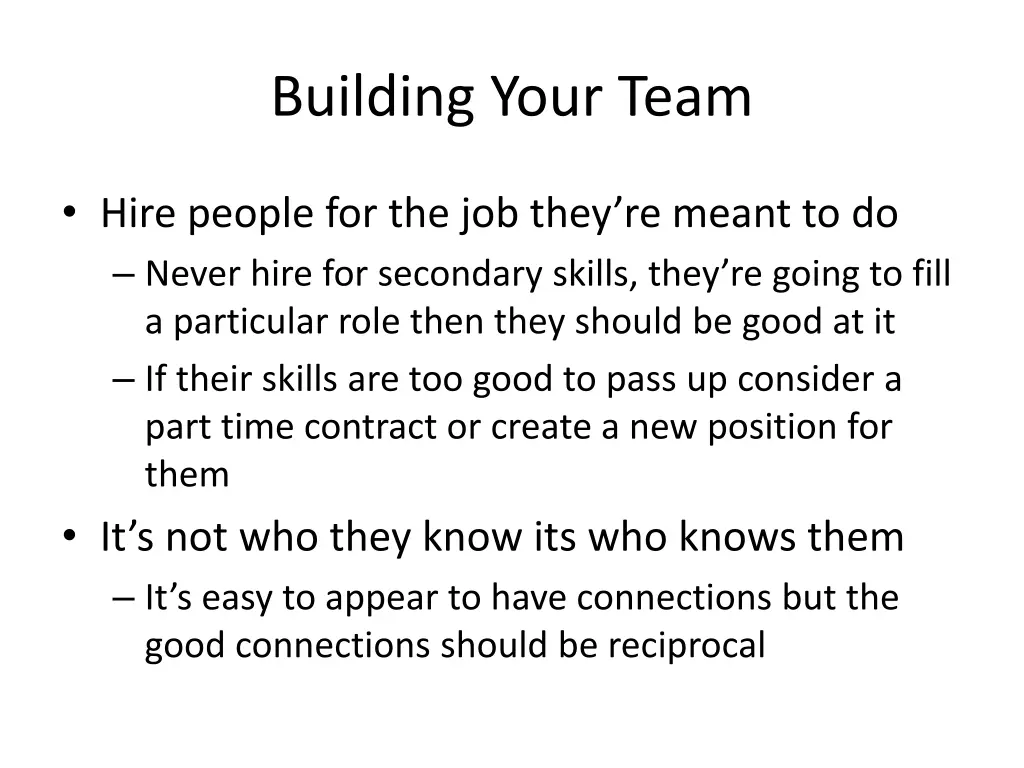 building your team 1