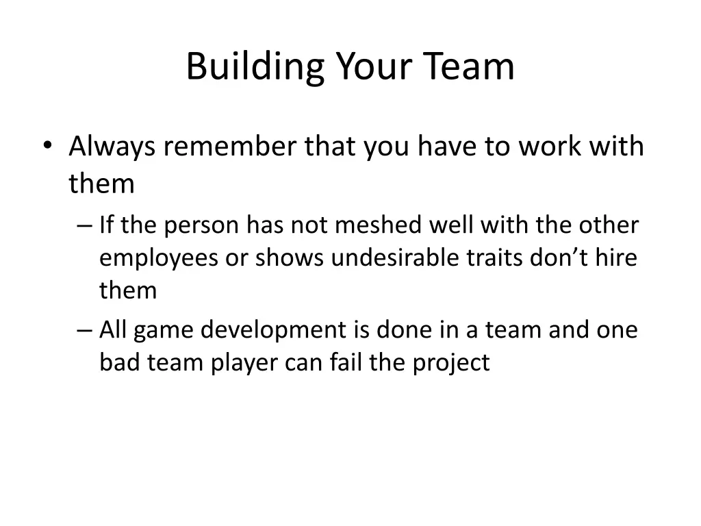 building your team 2