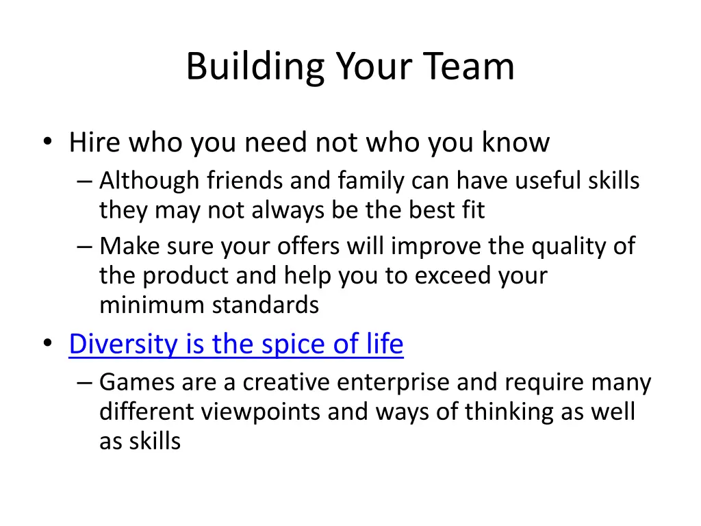 building your team
