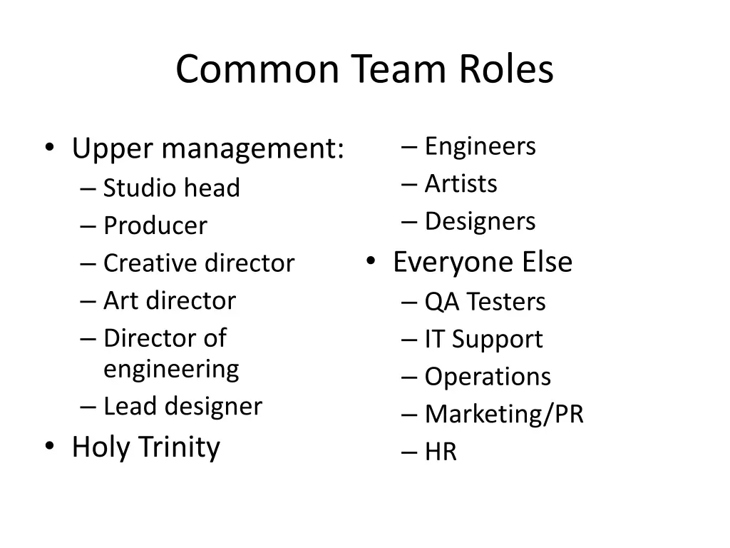 common team roles