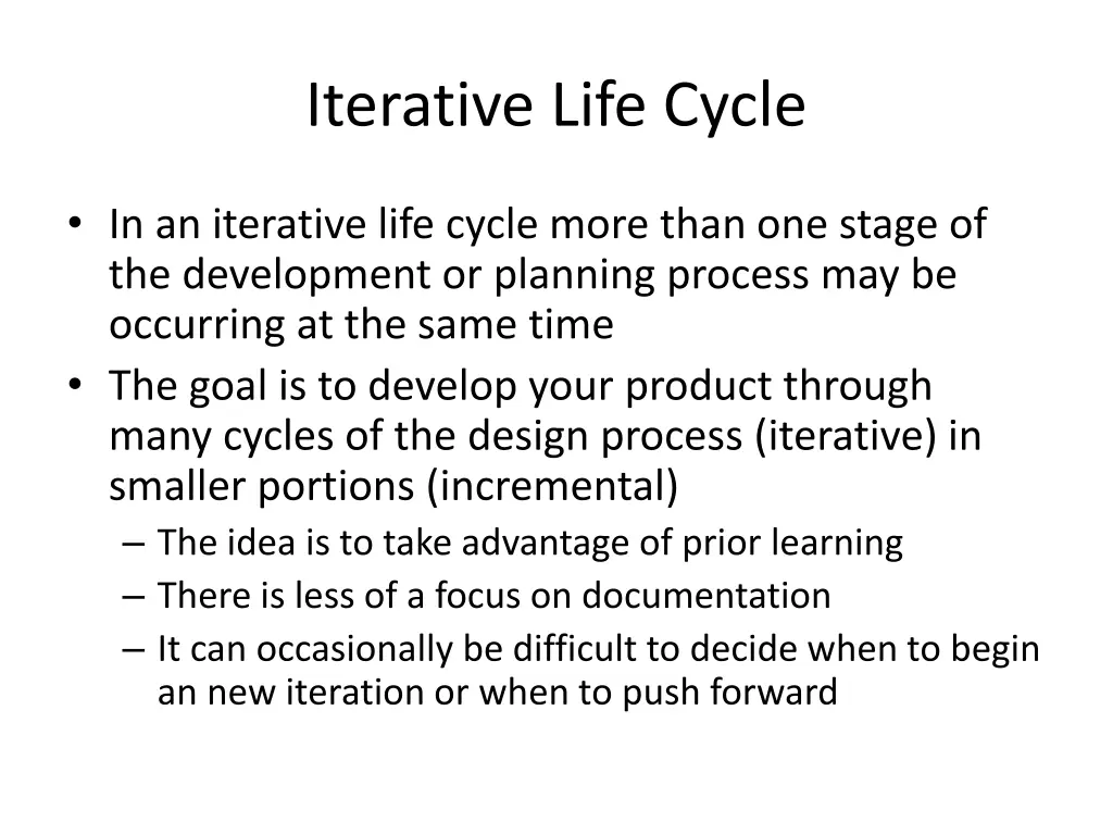 iterative life cycle