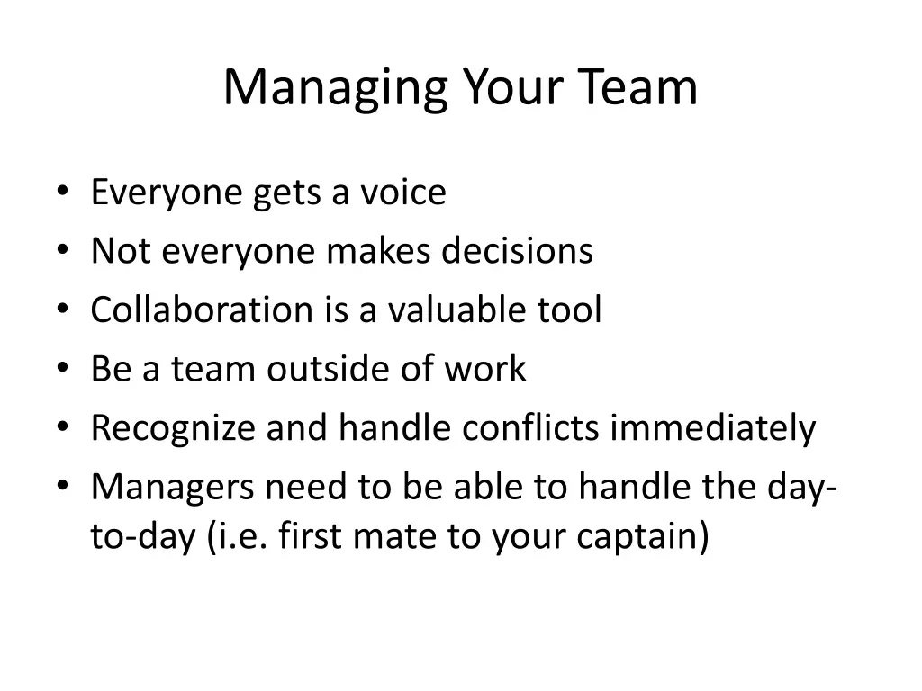 managing your team