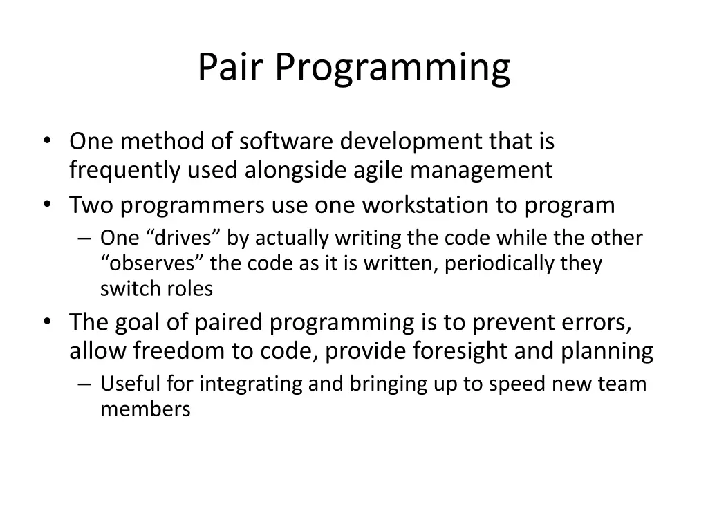 pair programming