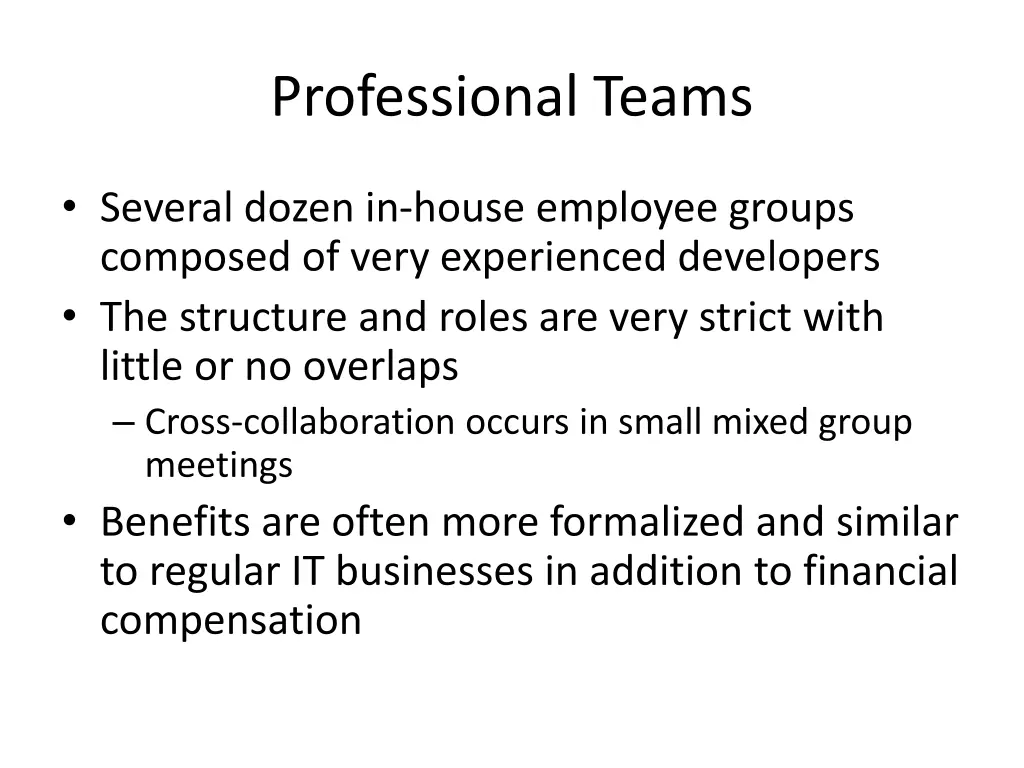 professional teams