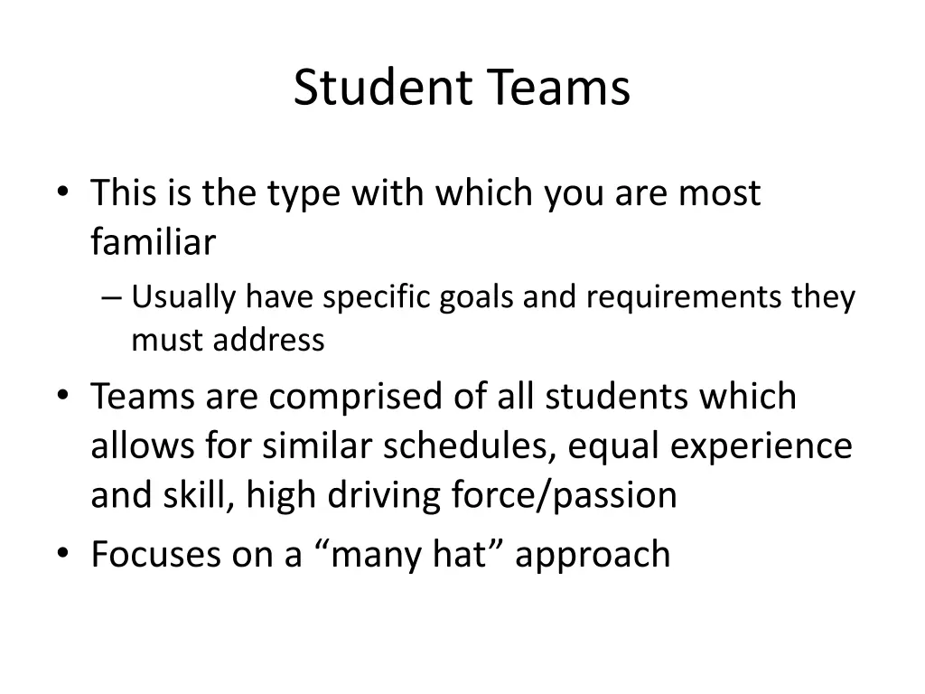 student teams