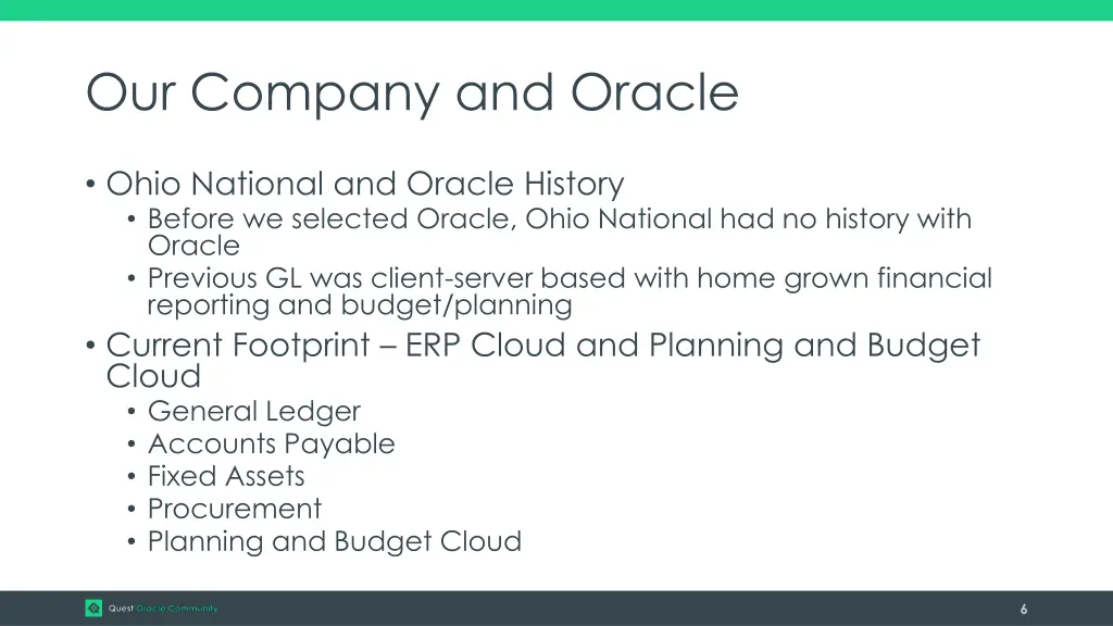 our company and oracle