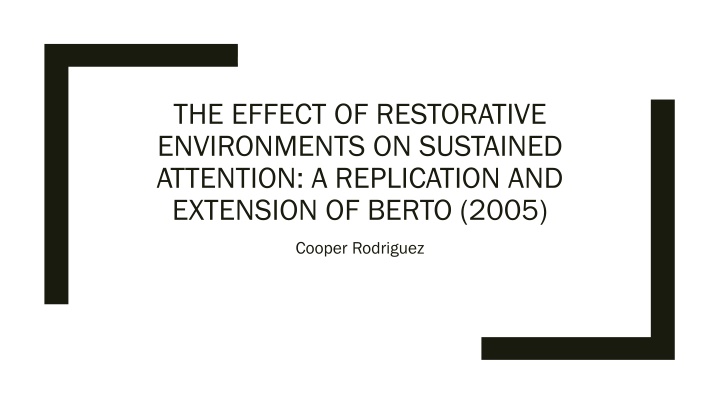 the effect of restorative environments