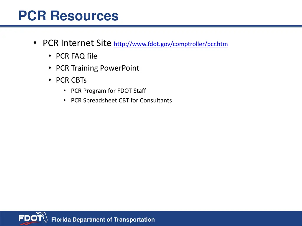 pcr resources