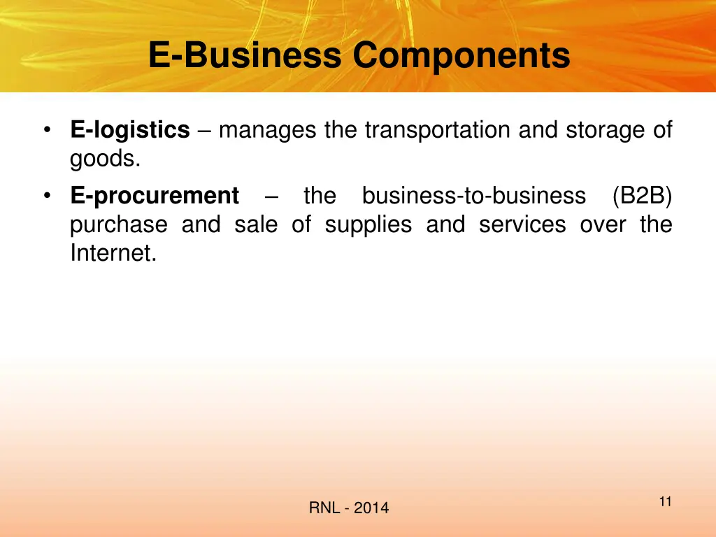 e business components