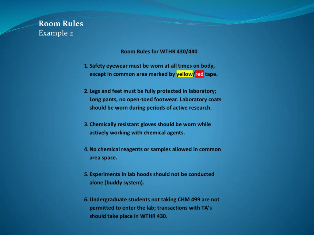 room rules example 2