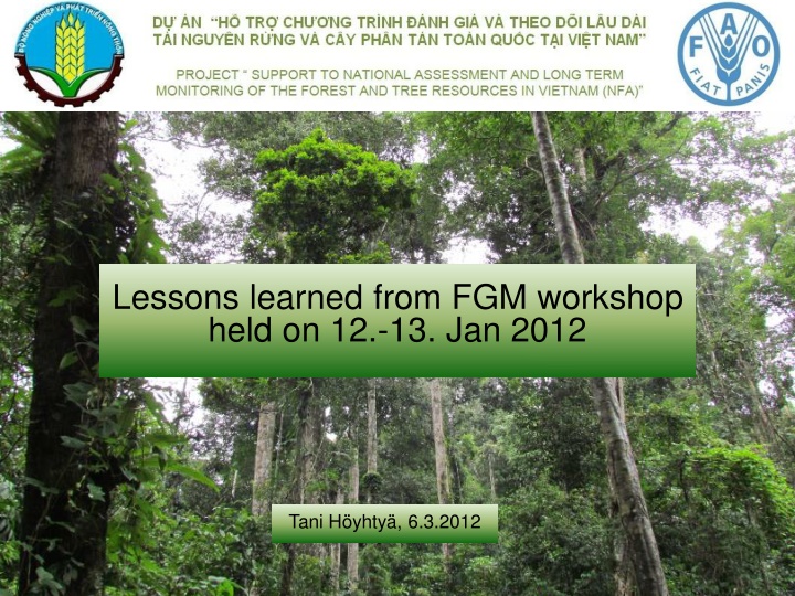 lessons learned from fgm workshop held