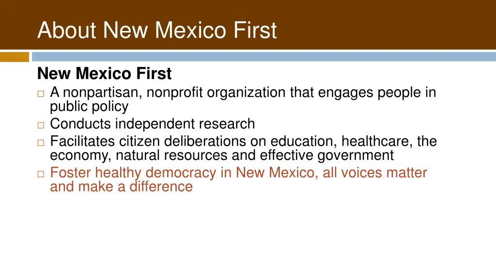 about new mexico first