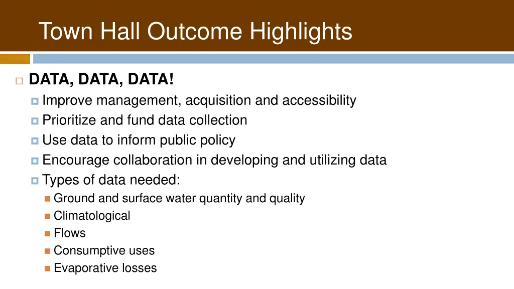 town hall outcome highlights