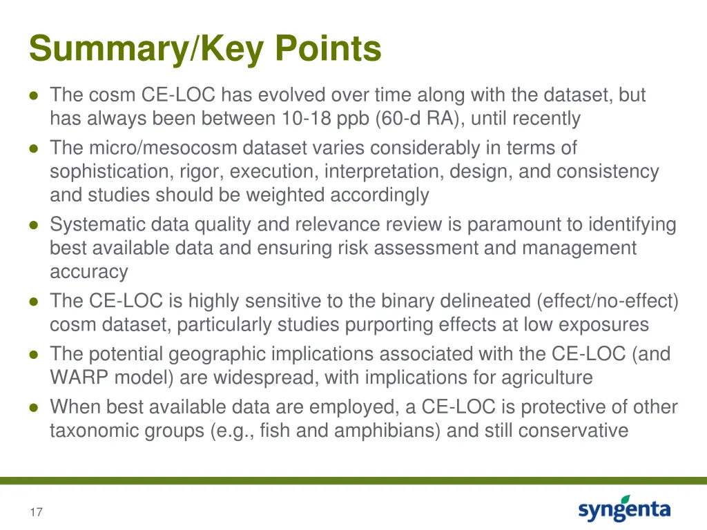 summary key points