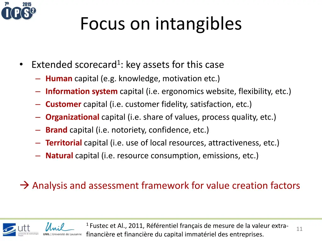 focus on intangibles