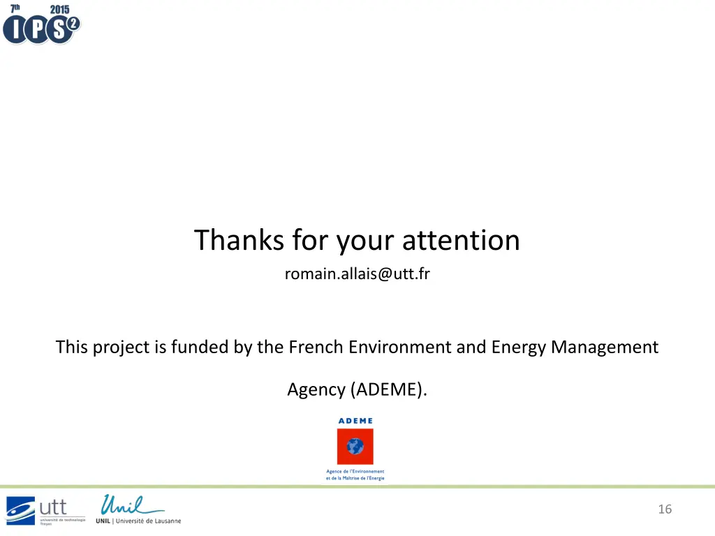thanks for your attention romain allais@utt fr