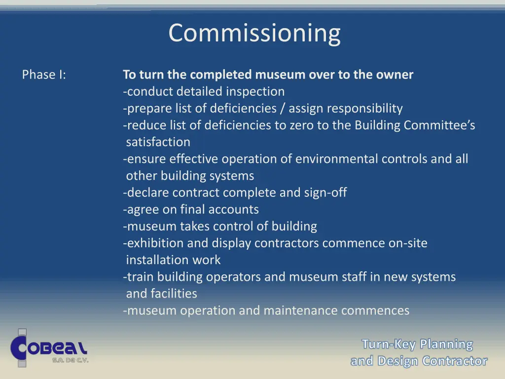 commissioning