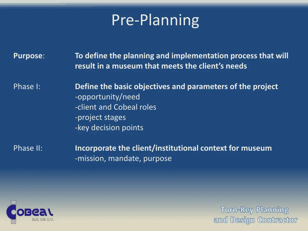 pre planning