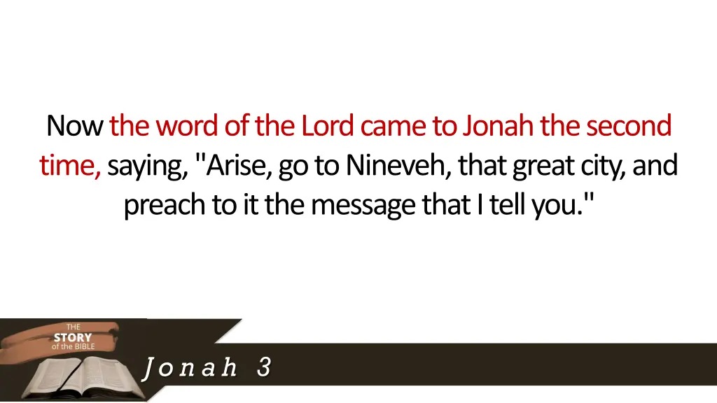 now the word of the lord came to jonah the second