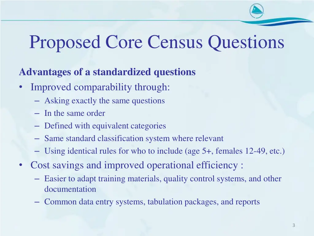 proposed core census questions