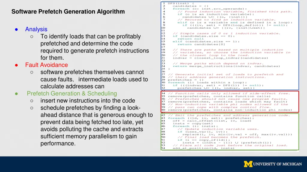 software prefetch generation algorithm