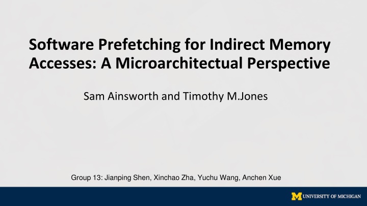 software prefetching for indirect memory accesses
