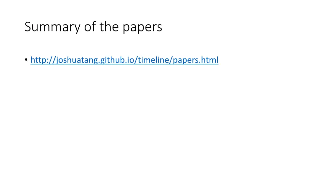 summary of the papers